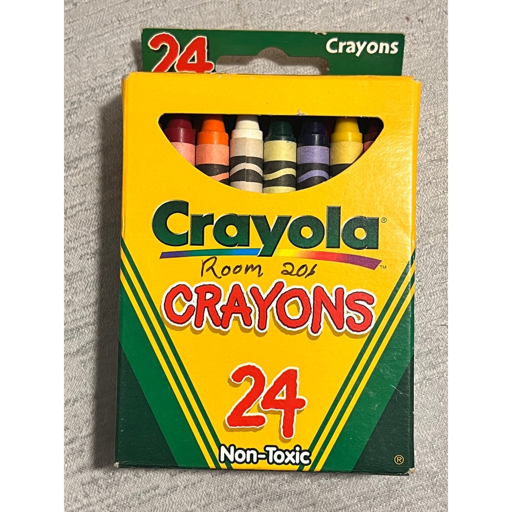 Vintage 1999 Crayola 24 Count Crayon Box Binney & Smith 52-3024 Collectible Art